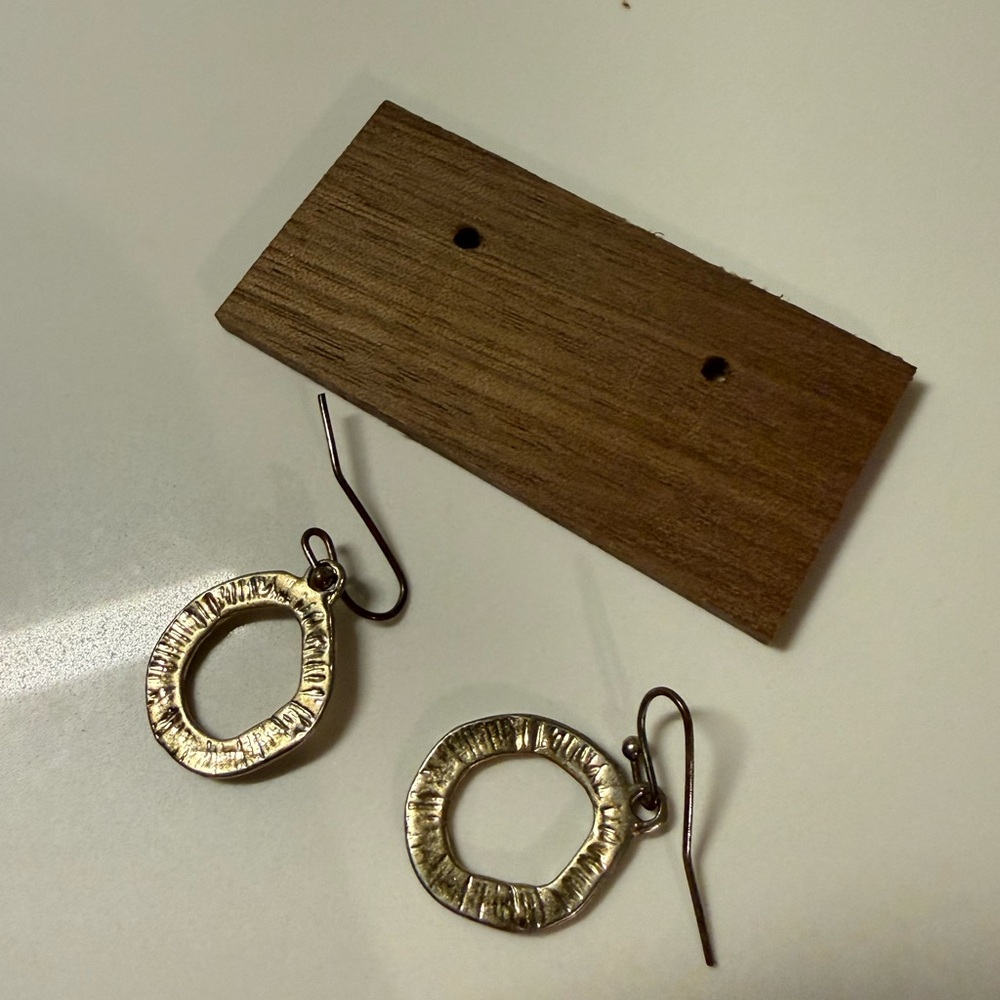 Gold Textured Hoop Earrings